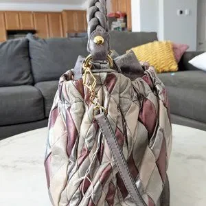 Miu | Bags | Miu Miu Pinksilver Leather Harlequin Patchwork